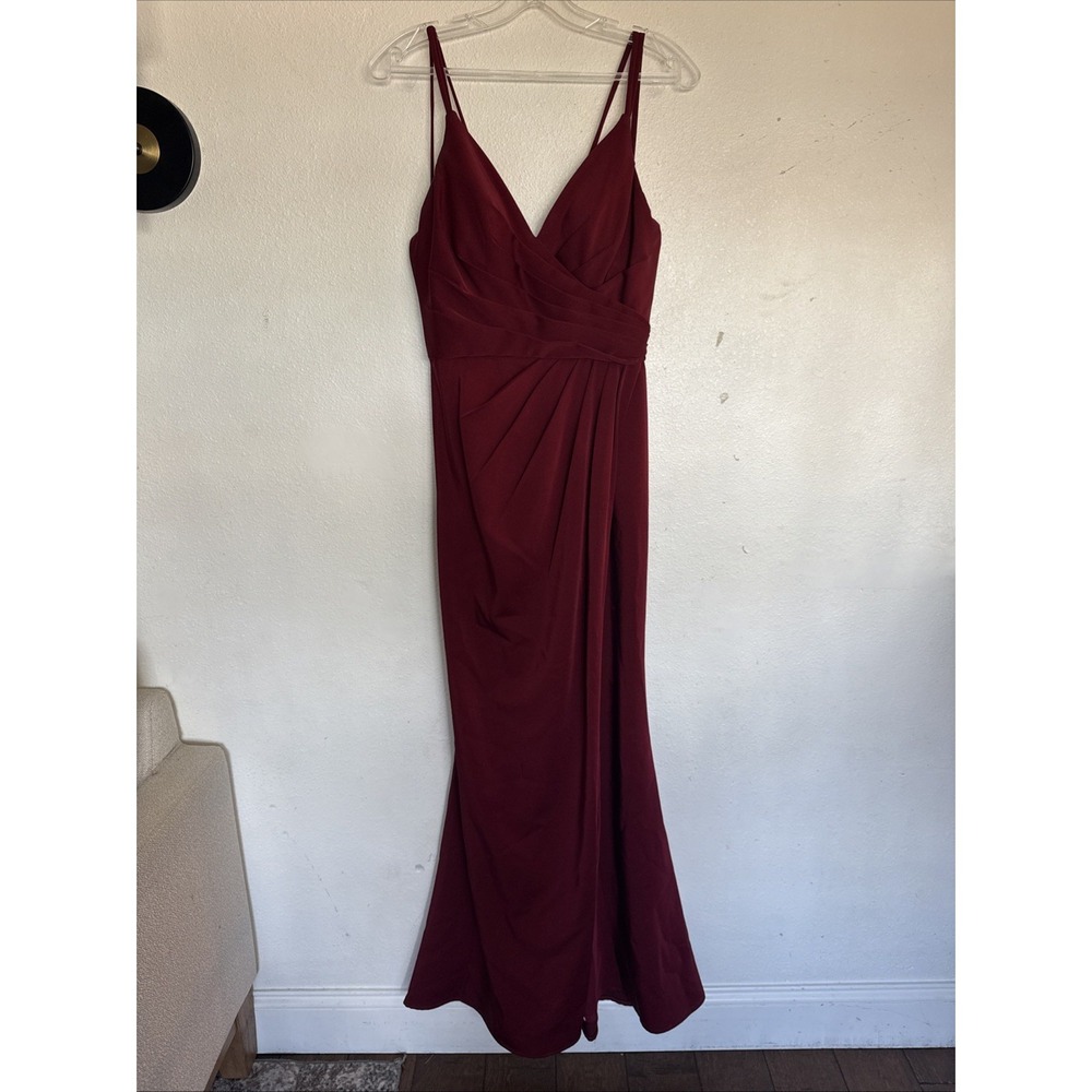 Cinderella‎ Divine V-Neck Ruched Mermaid Evening HOCO Gown Red Apple size 6 - Picture 3 of 16